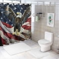 thumbnail image 7 of Orinice Bald Eagle Stars and Stripes Bathroom Decor Set with Hooks, Colorful Luxurious Graphic Print Polyester Fabric Shower Curtain for American Independence Day Celebration, Multi Size, 7 of 7