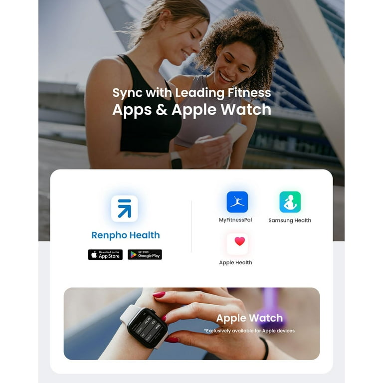 RENPHO Digital Body Weight Scale, Bluetooth Smart Scales for Weight, 400 lbs, Black
