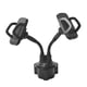 thumbnail image 4 of Portavasos para coche, doble soporte para teléfono, almohadilla de silicona antideslizante ajustable, brazo flexible Negro, 4 of 9