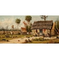 thumbnail image 2 of William Aiken Walker 14x9 Black Ornate Wood Framed Double Matted Museum Art Print Titled: Cabin Scene, 2 of 5