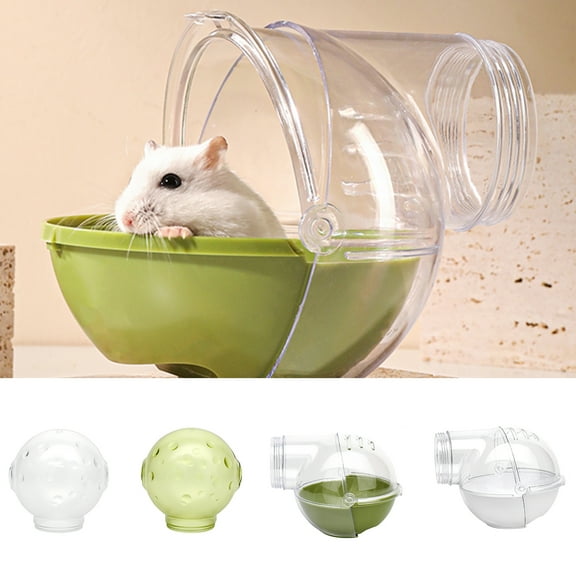 Visland Small Animal Bath House,Pet Toy Plastic Hamster Bathroom Cage Toilet Bathtub Sand Bath Container Removable, Suitable for Chinchilla Syrian Hamster Gerbil