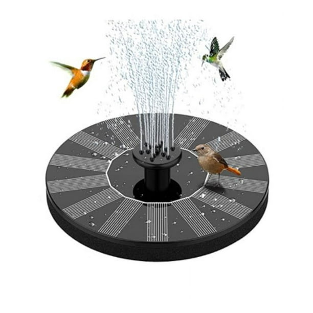 Fuente de baño solar para pájaros, fuente de agua con forma de colibrí con cubierta de vidrio y energía solar para decoración de jardín, bomba para fuente de baño para pájaros al aire libre, mejore