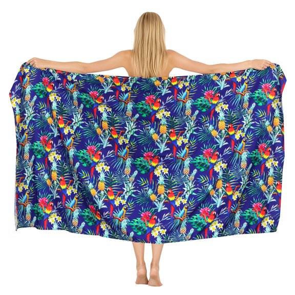 LA LEELA Women's Beachwear Summer Bikini Wrap Sarong Swim Cover up Skirt Swimwear Swimsuit Beach Wraps Coverups for Women One Size Bloom_AD319