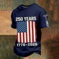 thumbnail image 4 of Rggeeun Men'S Tee Stars And Stripes 250 Years Graphic 1776-2026 Print Liberty Short Sleeve Crew Neck For 4th Of July Rodeo Soft Tops,Navy,Xxxxxl, 4 of 5