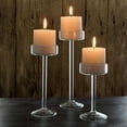 thumbnail image 3 of SDFGTstore Tall High Glass Candle Holder Long Stem Clear Tealight Candlestick Wedding Decor, 3 of 14