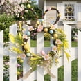thumbnail image 1 of Plastic Ring Easter Bunny Wreath with Eggs Spring Home Decor for Easter Holiday Door Wall Table(1Pcs) Rkxzt, 1 of 8