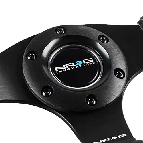 NRG Innovations RST-012R 320mm Race Style Leather Steering Wheel with Black stitch