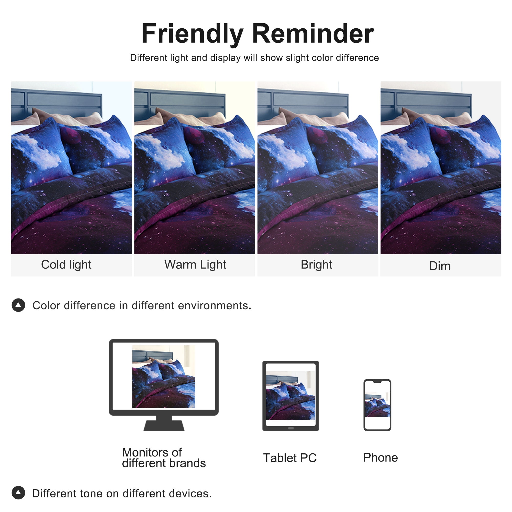 4-Piece 3D Galaxy Duvet Cover Bedding Set with Pillowcase Blue Sky Twin