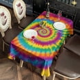 thumbnail image 2 of Rainbow Tie Dye Spiral Dot Pattern Rectangle Tablecloth 60"x102",Waterproof Polyester Rectangle Table Cloth, Wipeable Spillproof Polyester Tablecloth for Dining, Camping, Indoor and Outdoor, 2 of 6