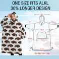 thumbnail image 4 of Oversized Wearable Blanket Hoodie,White Buffalo Pattern Sherpa Blanket Hoodie with Super Pockets,Super Warm Fuzzy Pullover for Women & Men, 4 of 6