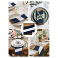 thumbnail image 3 of Navy Blue White Stripes Cloth Napkins Set of 4 Reusable Dinner Napkins, Farmhouse Striped Vintage Cocktail Napkin Washable Table Napkins for Wedding/Holiday Party/Baby Shower 20"x20", 3 of 7