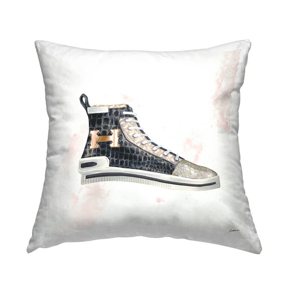 Stupell Industries Glam Snake Embossed Sneaker Illustration Fashion Forward Multi-Color,18 x 7 x 18 Decorative Pillows