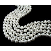 8mm 16" Strand White Shell Pearl Round Beads Genuine Gemstone Natural Jewelry Making