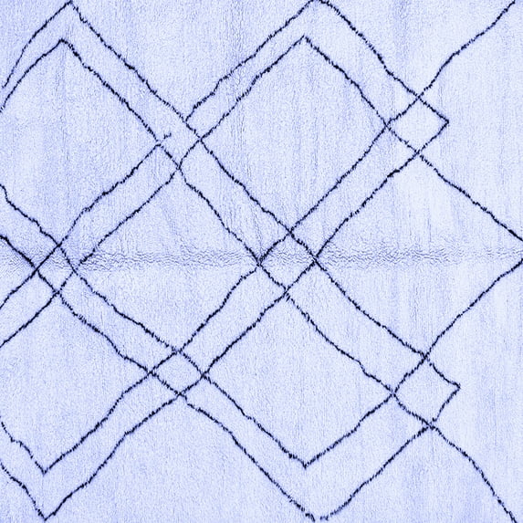 Ahgly Company Machine Washable Indoor Square Solid Blue Modern Area Rugs, 5' Square
