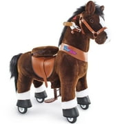 PonyCycle Kid-Powered Hores Ride-On Toy, No Battery, Smooth Wheels, Ages 3-4, Chocolate Brown, Ux321