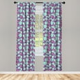 thumbnail image 4 of Ambesonne Floral Window Curtains, Composition of Peonies, Each 28" W x 63" L, Seafoam Violet, 4 of 4