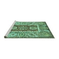 thumbnail image 2 of Ahgly Company Machine Washable Indoor Round Oriental Turquoise Blue Traditional Area Rugs, 6' Round, 2 of 4
