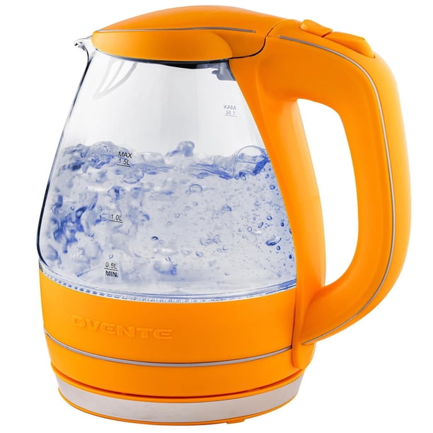 Hervidor de Agua Eléctrico Ovente Anaranjado de Vidrio 1.5 Litros Sin BPA Ovente NA