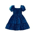 thumbnail image 1 of Cathalem Little Girl Tutu Dress Ruched Bodycon Short Dress,Blue 2-3 Years, 1 of 5