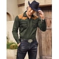 thumbnail image 2 of COOFANDY Men's Western Cowboy Shirt Embroidered Long Sleeve Slim Fit Casual Cotton Button Down Hippie Shirts with Pockets, 2 of 6