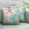 thumbnail image 3 of GOSMITH  Beach Pillow Covers, Ocean Themed Coastal Couch Pillowcase Watercolor Starfish Coral Cushion Cover Decorative for Bedroom Living Room Couch Sofa, 3 of 5