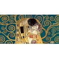 thumbnail image 2 of Gustav, Klimt 14x9 Black Ornate Wood Framed with Double Matting Museum Art Print Titled - The Kiss, detail (Blue variation), 2 of 4