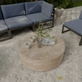 thumbnail image 5 of LeisureMod 32 Inches Round Coffee Table in Fiberstone Center Table for Indoor and Outdoor Use No Assembly for Modern Home, Living Room, Offices Sandy Collection, Travertine, 5 of 12