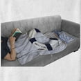 thumbnail image 5 of Coastal Soft Flannel Fleece Blanket, Welcome on Board Greeting Message Holiday Seaman Sailing Maritime Theme, Cozy Plush for Indoor and Outdoor Use, 70" x 90", Taupe Cream Navy Blue, by Ambesonne, 5 of 5