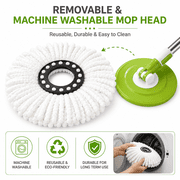 Spin Mop and Bucket Set with Wringer, 360° Self-Wringing Floor Cleaning System, Microfiber Mop Head, Hands-Free Cleaning for Tile, Hardwood & Home Floors