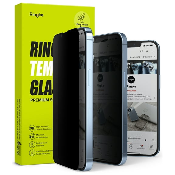 Ringke Privacy Glass [Anti-spy] Compatible with iPhone 14 Screen Protector 6.1 Inches, Full-Coverage Tempered Glass Designed for iPhone 14 Privacy Screen Protector