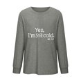 thumbnail image 4 of Royisotas Gray Tops for Women Plus Size Fall Long Sleeve Letter Print Casual Shirts Loose Fit Crew Neck Womens Tshirts, 4 of 4