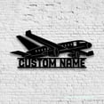 thumbnail image 2 of Craftnamesign Custom Plane Metal Wall Art LED Light, Personalized Airplane Pilot Name Sign, 2 of 5
