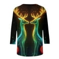 thumbnail image 4 of ‌FDGIU Funny Christmas Shirts for Women - Cute Xmas Tree Print 3/4 Sleeve Blouses, Holiday Tops with Crew Neck, Funny Christmas Tops, 4 of 6