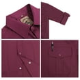 thumbnail image 3 of Coevals Club Men's Western Cowboy Long Sleeve Pearl Snap Casual Soild Work Shirts (Burgundy #7 XXL), 3 of 3