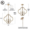 thumbnail image 6 of LNC Modern Gold Quatrefoil Chandelier, 4-Light 16 in Fixture for Dining Room & Foyer, 6 of 16