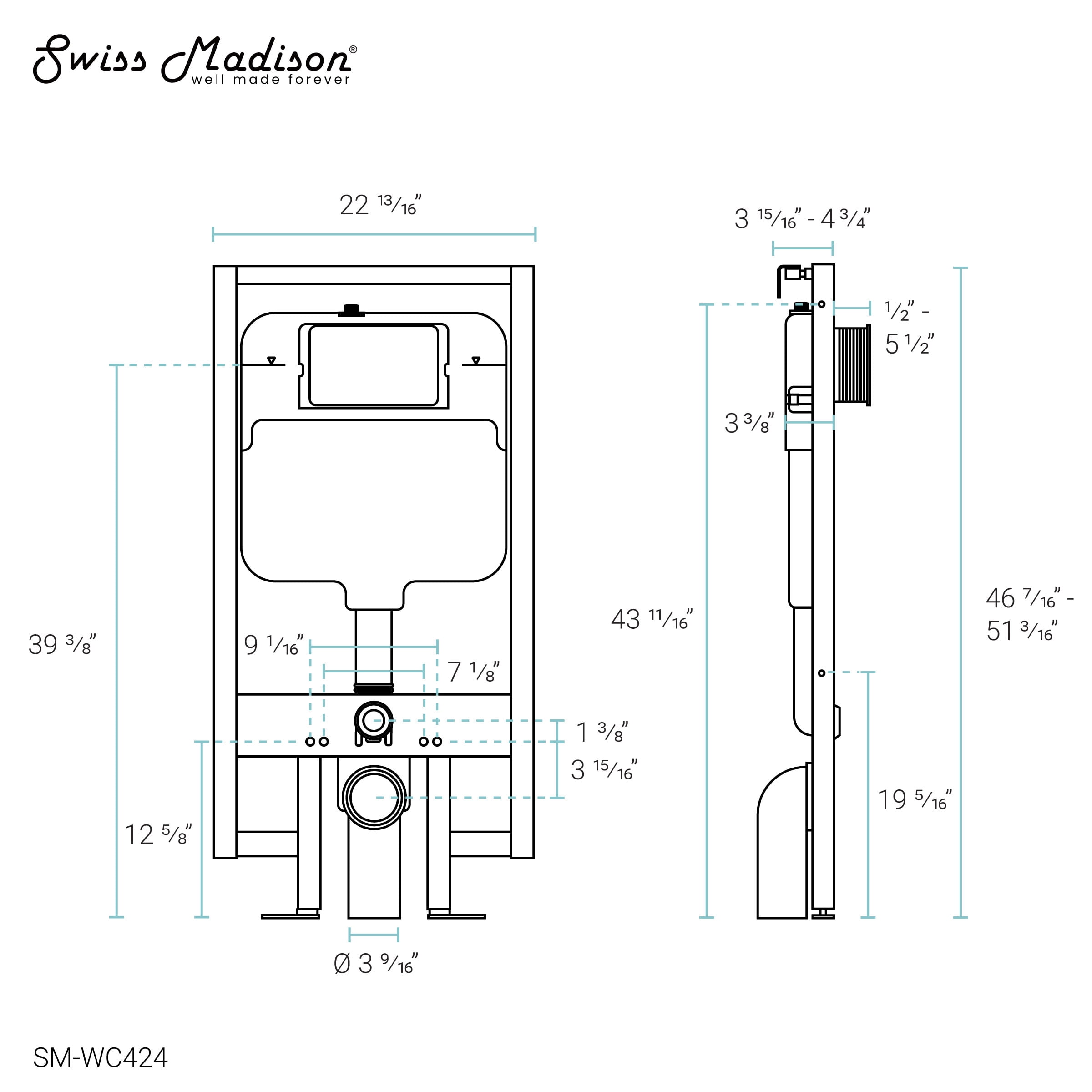 Wall Hung Water Closet Carrier