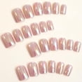 thumbnail image 2 of Press On Nails Whiosyrt Short Square Brillante False, 24 unidades, 2 of 7