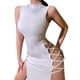 thumbnail image 2 of WILLBEST Vestidos de Lino para Mujer Vestido Sexy de Verano sin Mangas con Cuello Redondo y Abertura Lateral Chica, 2 of 3