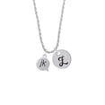 thumbnail image 2 of Delight Jewelry Silvertone Text Chat - jk - Just Kidding - Silvertone Script Initial Disc - Z - Charm Necklace, 20"+3", 2 of 4