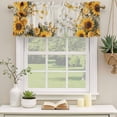 thumbnail image 2 of 2 Pack Farmhouse Sunflower Valances for Windows Bedroom Living Room Window Treatments, Vintage Daisy Butterflies Rustic Burlap Rod Pocket Valance Drapes Short Kitchen Curtains Over Sink 60"x18", 2 of 8
