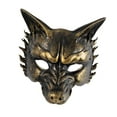 thumbnail image 4 of Máscara de lobo de Halloween Cosplay Disfraz creativo para hombres y mujeres Accesorios para la cabeza de animales Oro, 4 of 9