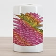 thumbnail image 2 of Pineapple Ceramic Toothbrush Holder, Exotic Tropical Organic Fruit Hand-drawn Illustration in Gradient Energetic Color, Decorative Versatile Countertop for Bathroom, 4.5" X 2.7", Multicolor, 2 of 4