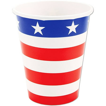 Stars & Stripes 9-Oz. Paper Cups, 8-Pack