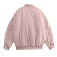 thumbnail image 5 of Comdrip Vestes pour Femmes! Veste Plissée à Col Montant avec Poches et Fermeture Éclair, Veste d'Automne Rose TG, 5 of 5