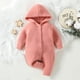 thumbnail image 2 of Body De Bebé Canastilla Onesies Para Niños Pequeños Niñas Color Lindo Tejido Invierno Grueso Mantener Caliente Sudadera Con Capucha Mono Rosa Odeerbi LM103-3756, 2 of 9