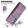 thumbnail image 7 of ELEHOLD Crossbody Wallet Case For Samsung Galaxy A72,with RFID Card Slots Zipper Pocket Kickstand Function Shockproof Purse Case with Detachable Shoulder Strap,Purple, 7 of 7