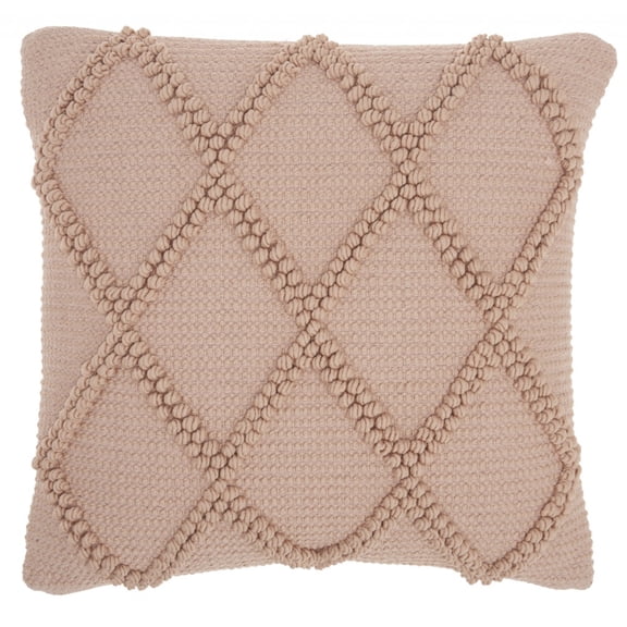 Blush Pink Textured Lattice Throw Pillow
