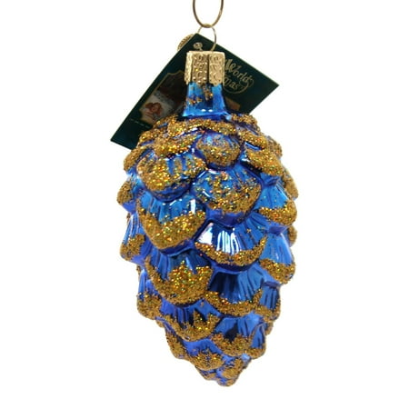 Old World Christmas PONDEROSA PINE Glass Ornament Cone Pinecone