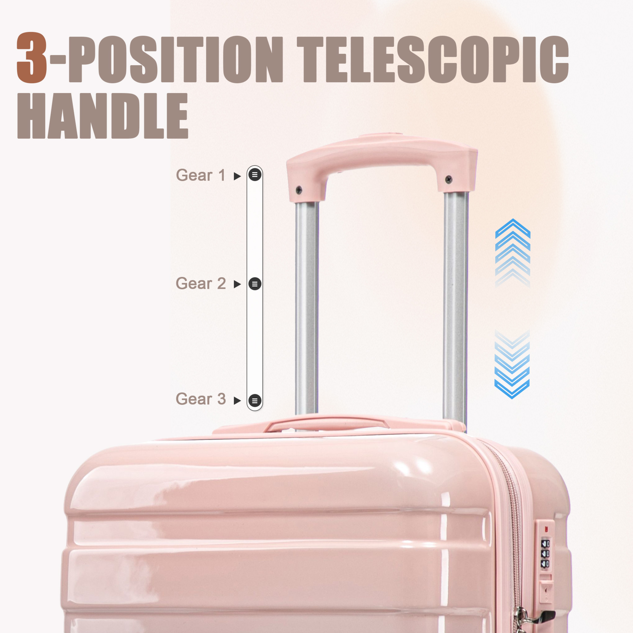 Noble House Vance 20"/14" Hardshell Spinner Luggage Set, Carry-On Suitcase and Cosmetic Case, Blue & Pink, Set of 2