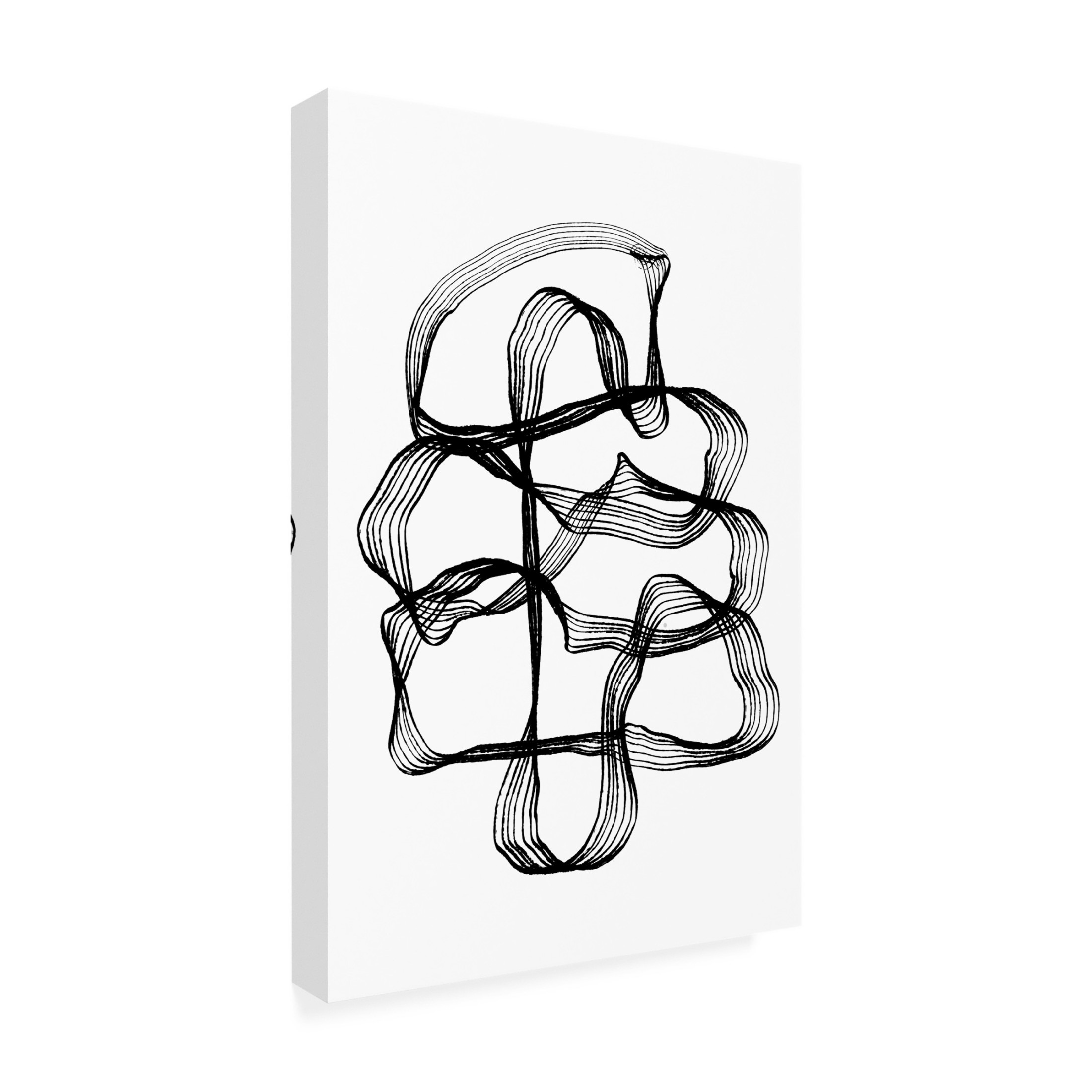 Canvas Wall Art - Treechild 'Ink Black and White' Wall Art for Living Room, Bedroom, or Office D?cor by Trademark Fine Art - 16 x 24 Inches